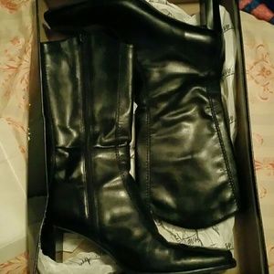 Cute 13"leather black shoes